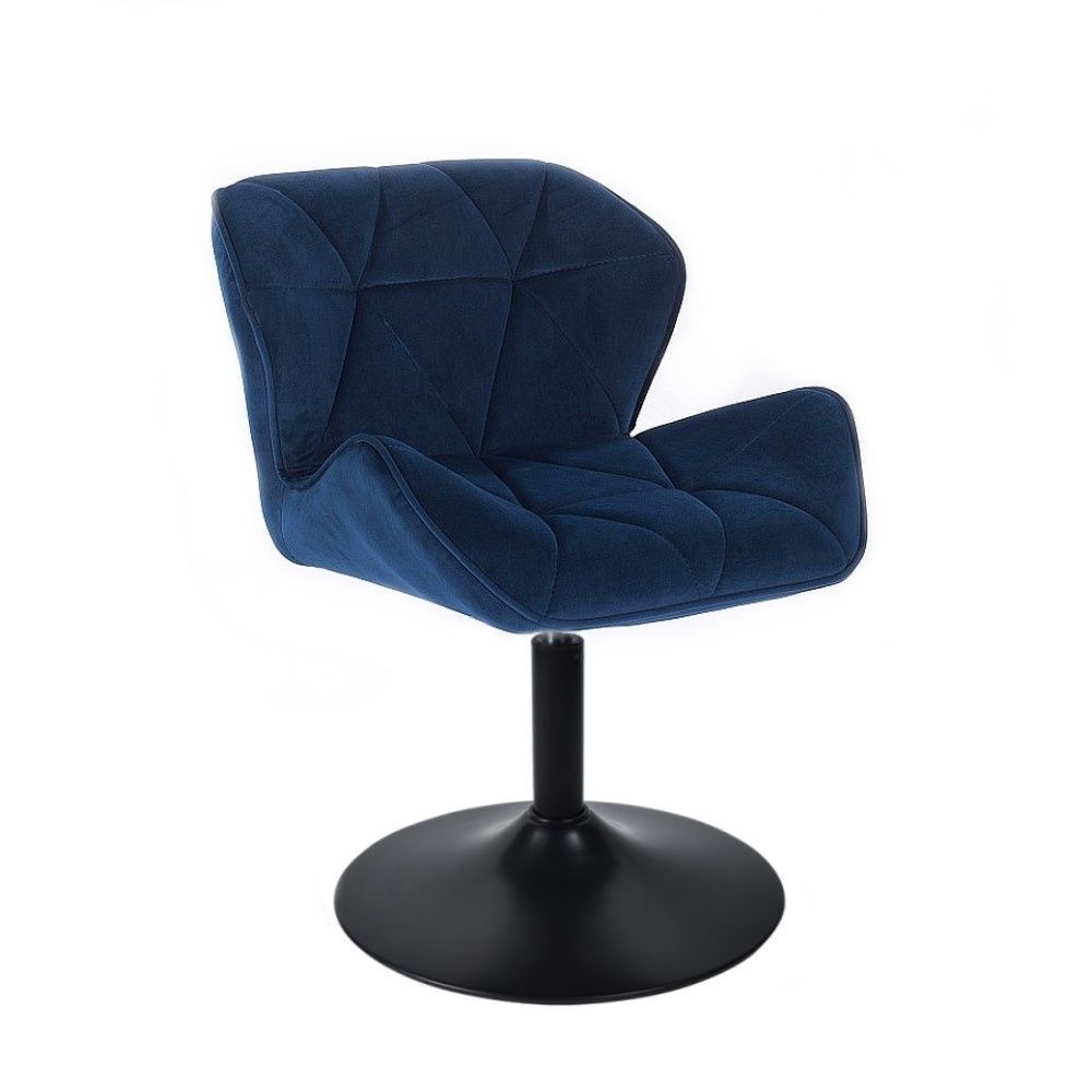 LuxuryForm Kosmetická židle MILANO VELUR na černém talíři - modrá