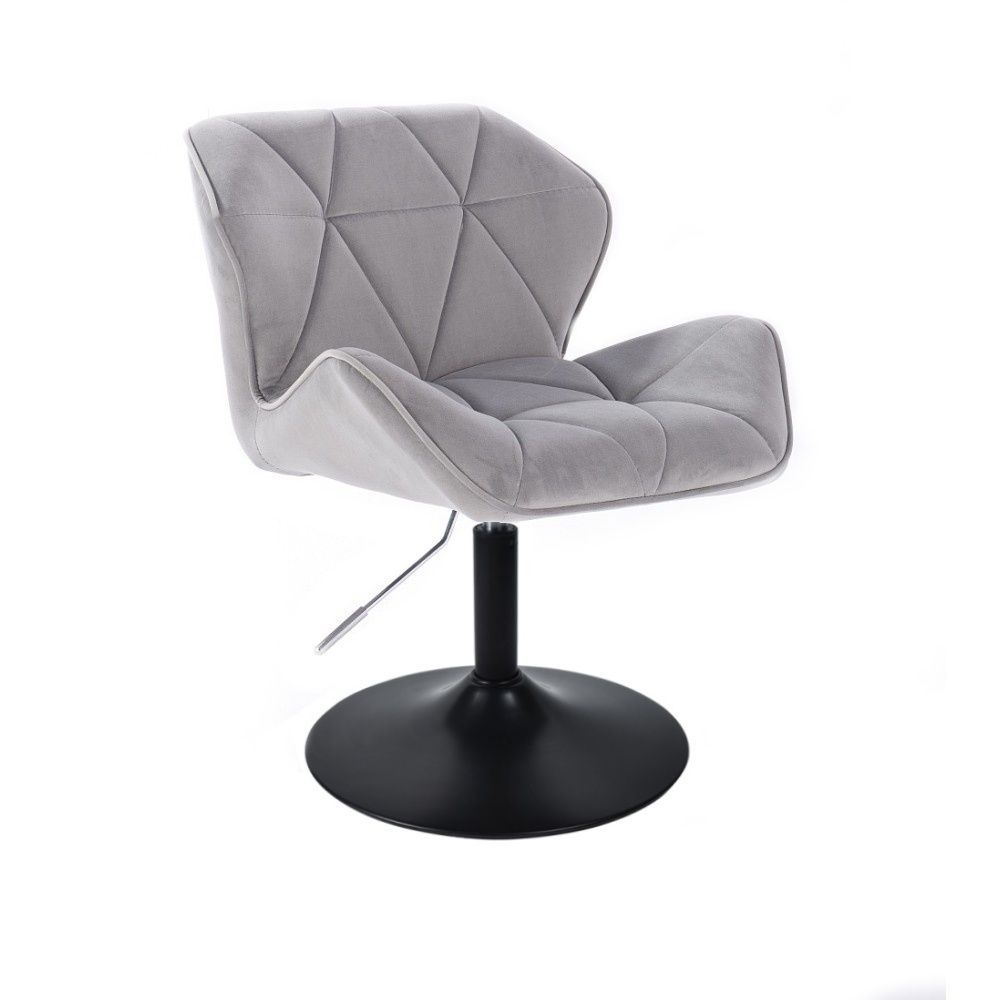 LuxuryForm Kosmetická židle MILANO VELUR na černém talíři - světle šedá