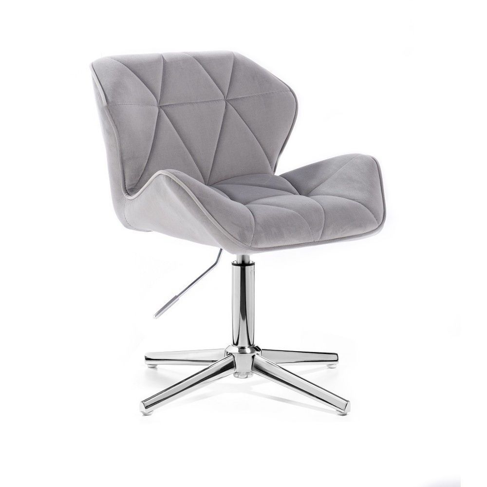 LuxuryForm Kosmetická židle MILANO VELUR na stříbrném kříži - světle šedá