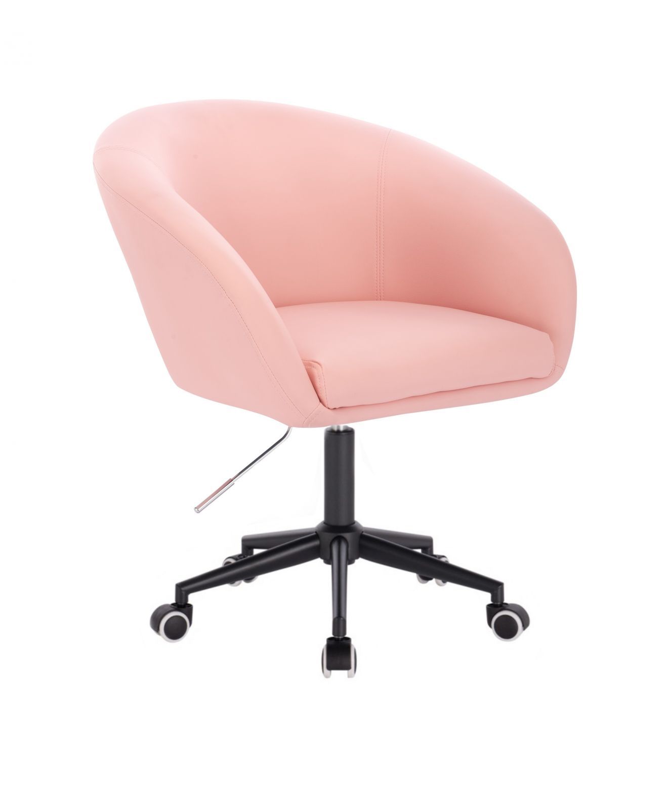 LuxuryForm Kosmetická židle VENICE na černé podstavě s kolečky - růžová