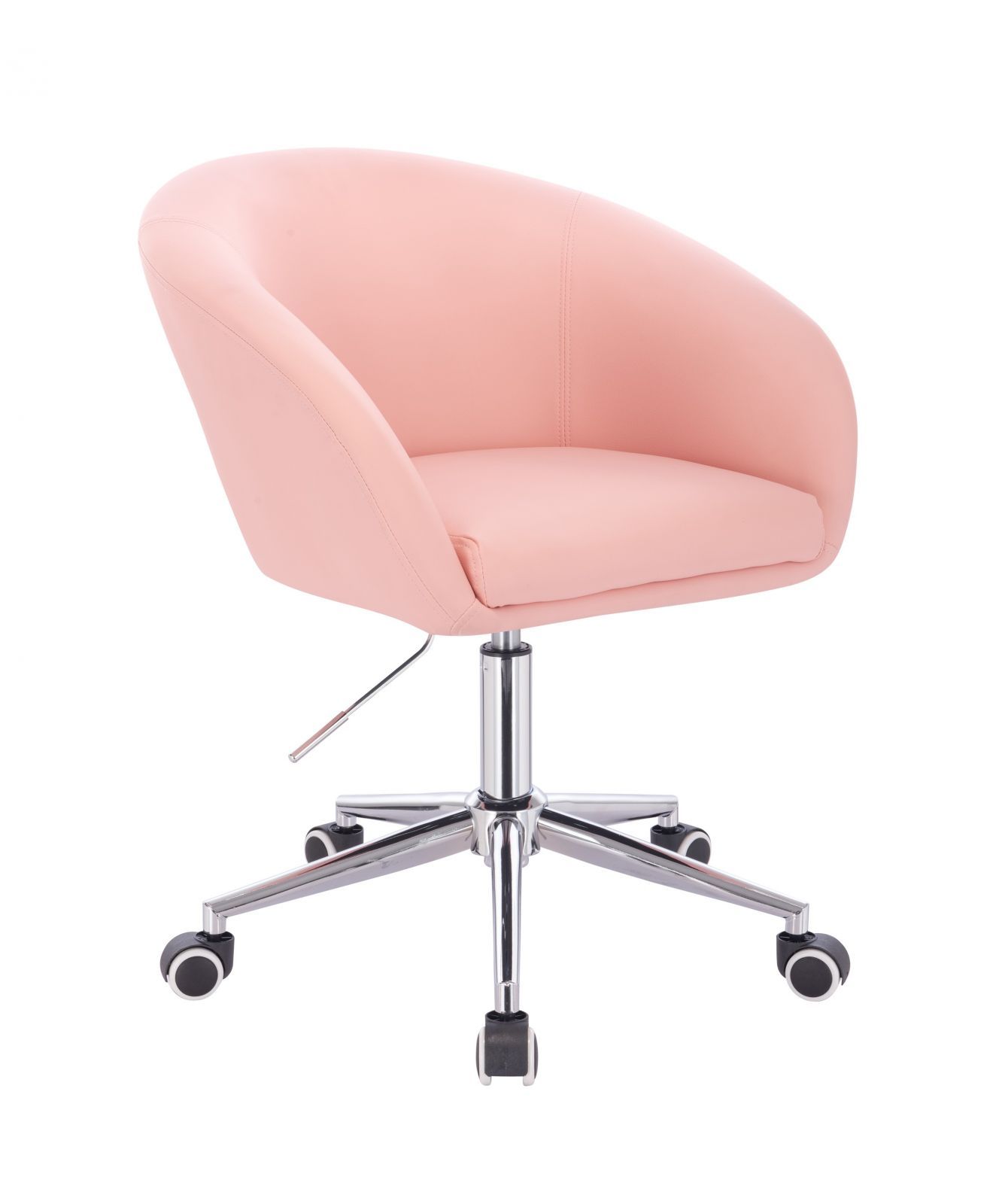 LuxuryForm Kosmetická židle VENICE na stříbrné podstavě s kolečky - růžová