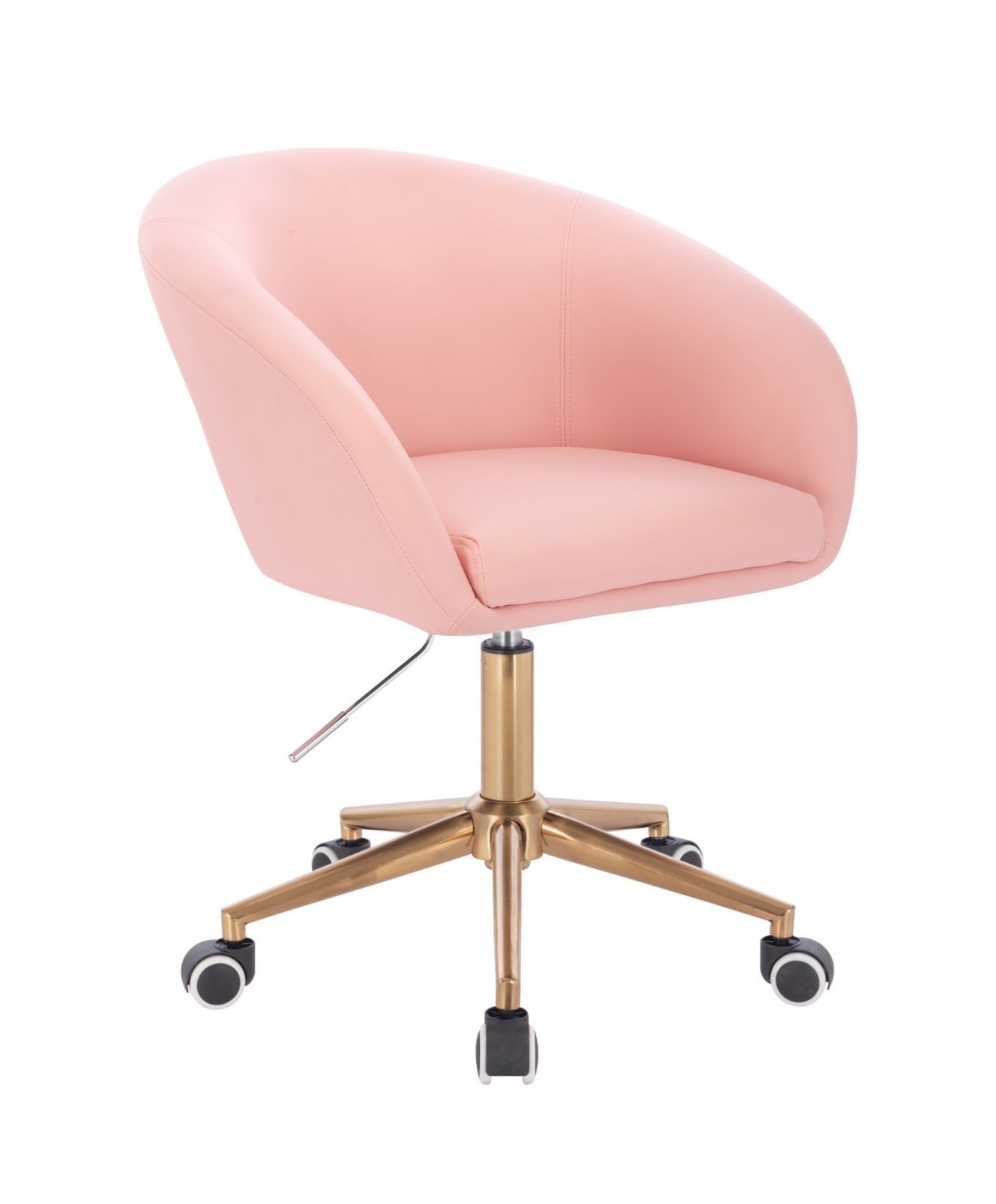 LuxuryForm Kosmetická židle VENICE na zlaté základně s kolečky - růžová