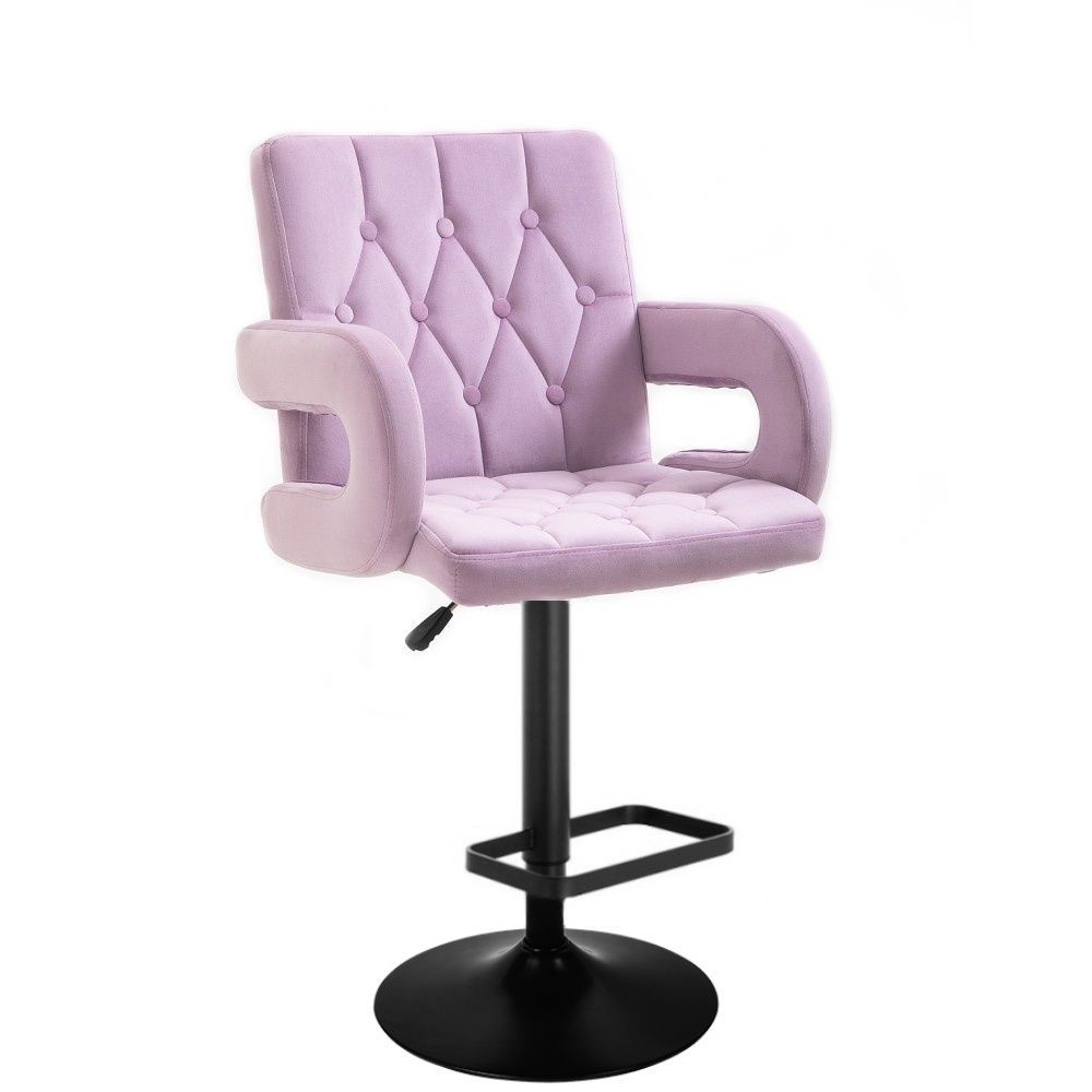 LuxuryForm Barová židle BOSTON VELUR na černém talíři - fialový vřes