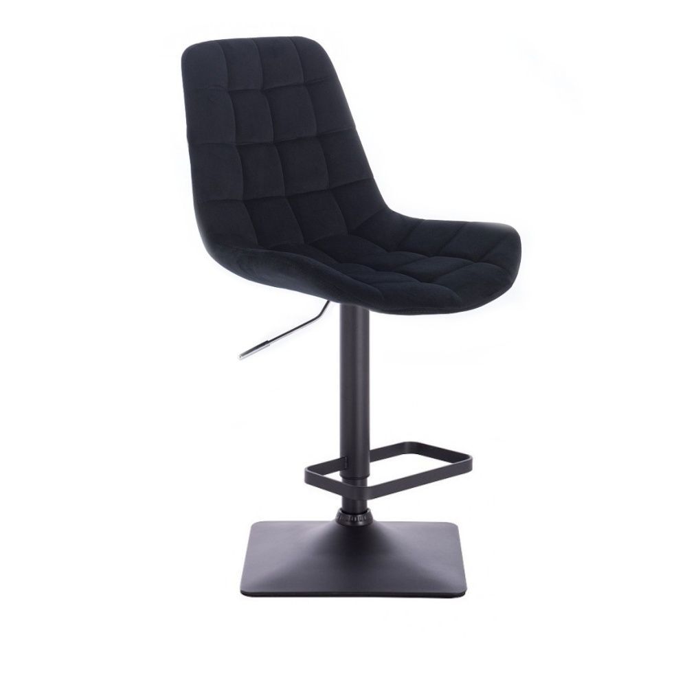 LuxuryForm Barová židle PARIS VELUR na černé podstavě - černá