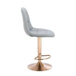 Barová židle SAMSON na zlatém talíři - šedá