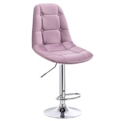 Barová židle SAMSON VELUR na stříbrném talíři - fialový vřes
