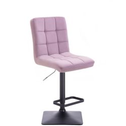 Barová židle TOLEDO VELUR na černé podstavě - fialový vřes