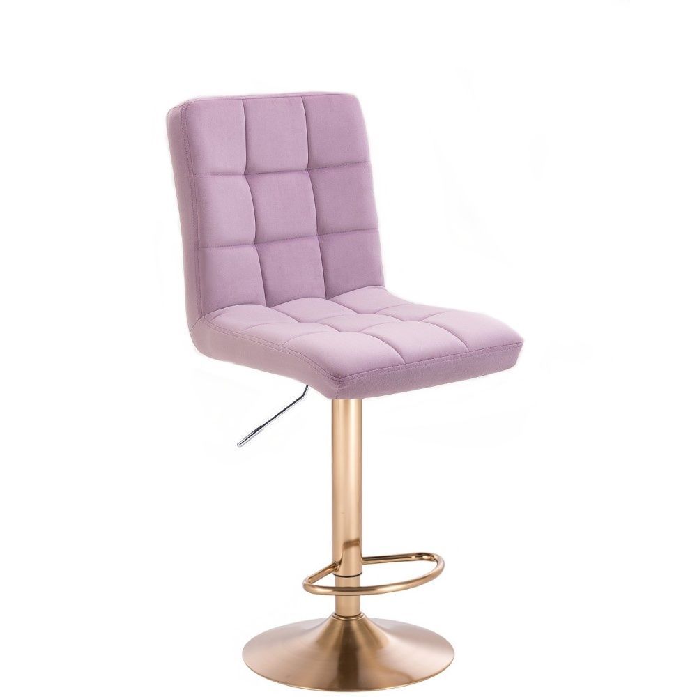 LuxuryForm Barová židle TOLEDO VELUR na zlatém talíři - fialový vřes