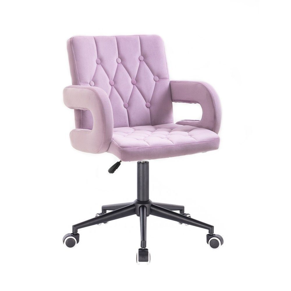 LuxuryForm Kosmetická židle BOSTON VELUR na černé podstavě s kolečky - fialový vřes