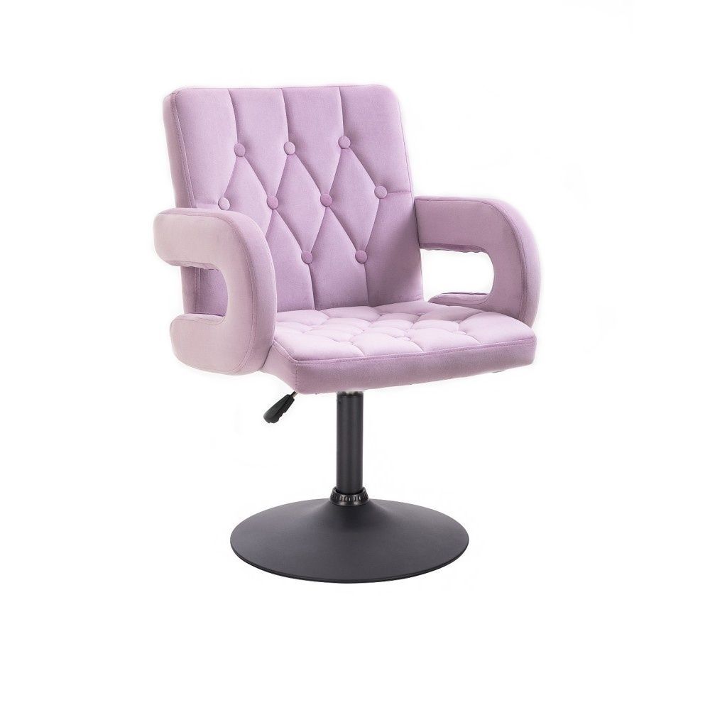 LuxuryForm Kosmetická židle BOSTON VELUR na černém talíři - fialový vřes