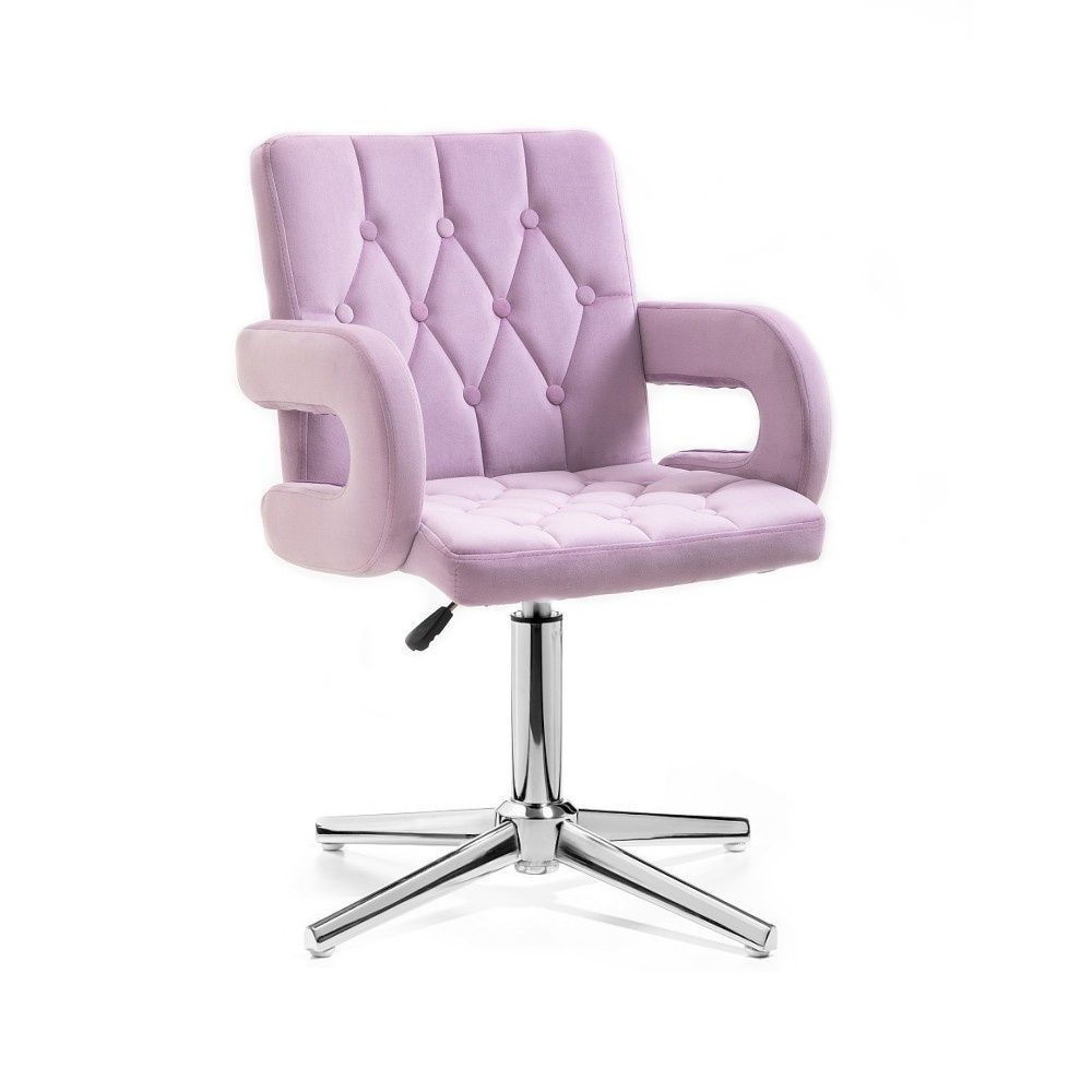 LuxuryForm Kosmetická židle BOSTON VELUR na stříbrném kříži - fialový vřes
