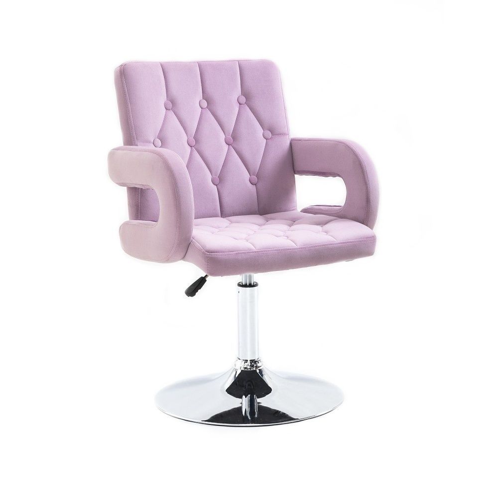 LuxuryForm Kosmetická židle BOSTON VELUR na stříbrném talíři - fialový vřes