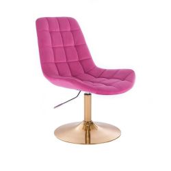 Kosmetická židle PARIS VELUR na zlatém talíři - růžová