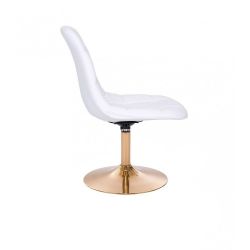 Kosmetická židle SAMSON na zlatém talíři - bílá