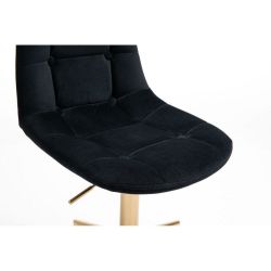 Kosmetická židle SAMSON VELUR na černé podstavě s kolečky - černá