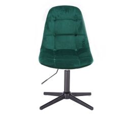 Kosmetická židle SAMSON VELUR na černém kříži - zelená