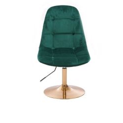 Kosmetická židle SAMSON VELUR na zlatém talíři - zelená