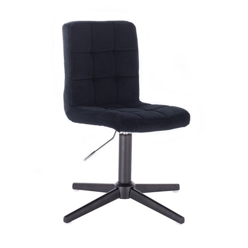LuxuryForm Kosmetická židle TOLEDO VELUR na černém kříži - černá