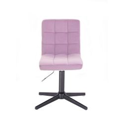Kosmetická židle TOLEDO VELUR na černém kříži - fialový vřes