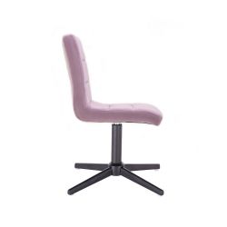 Kosmetická židle TOLEDO VELUR na černém kříži - fialový vřes