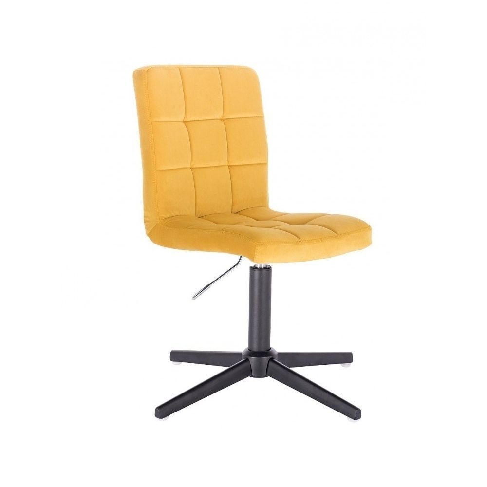LuxuryForm Kosmetická židle TOLEDO VELUR na černém kříži - žlutá