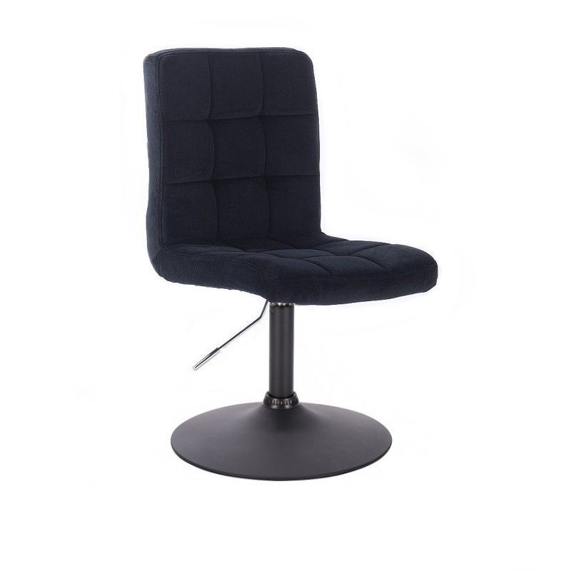 LuxuryForm Kosmetická židle TOLEDO VELUR na černém talíři - černá