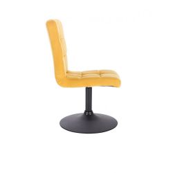 Kosmetická židle TOLEDO VELUR na černém talíři - žlutá