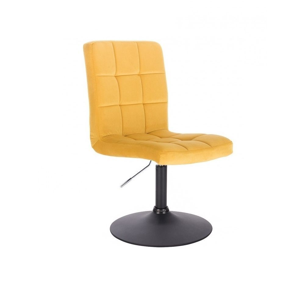LuxuryForm Kosmetická židle TOLEDO VELUR na černém talíři - žlutá