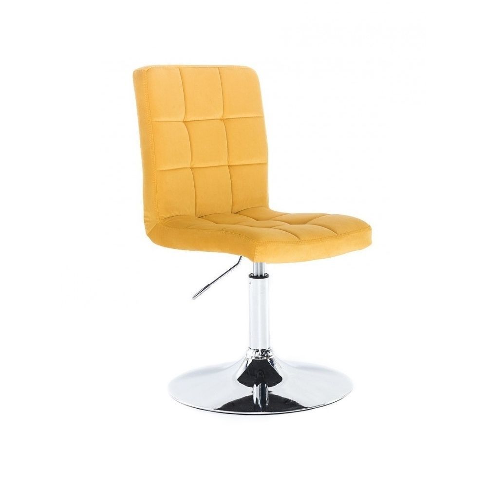 LuxuryForm Kosmetická židle TOLEDO VELUR na stříbrném talíři - žlutá
