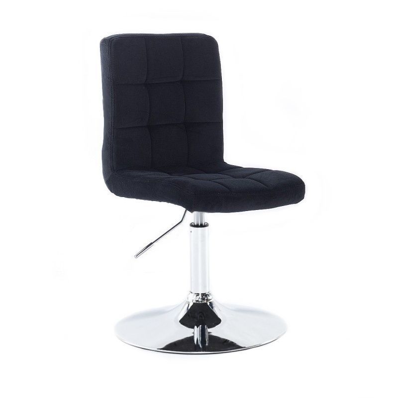 LuxuryForm Kosmetická židle TOLEDO VELUR na stříbrném talíři - černá
