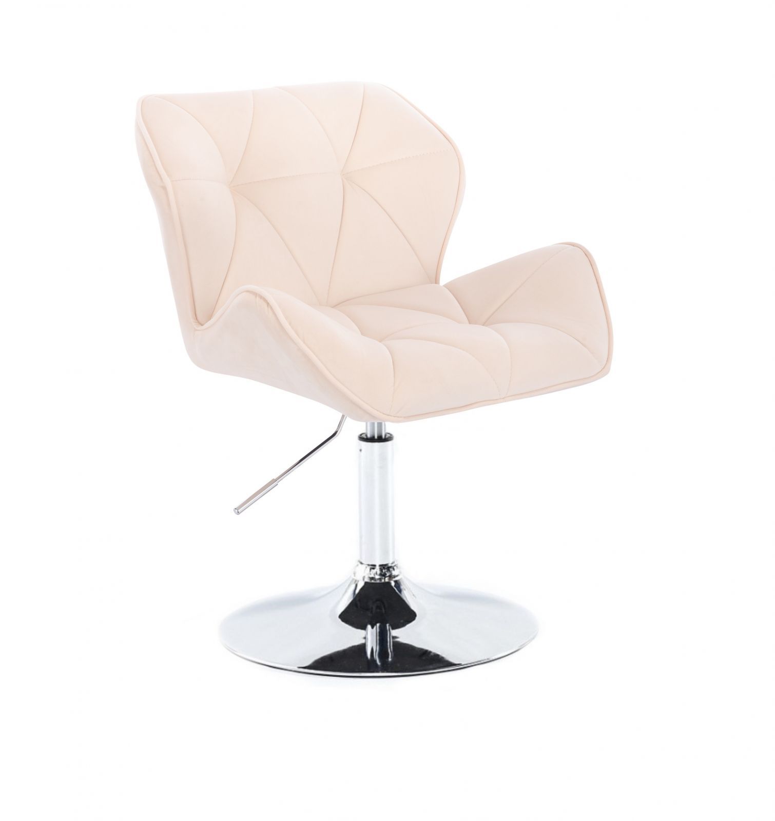 LuxuryForm Kosmetická židle MILANO VELUR na stříbrném talíři - krémová