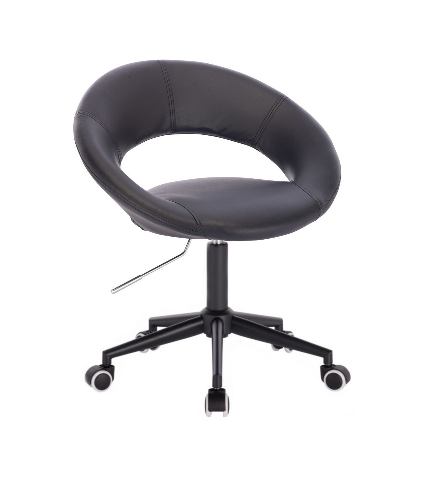 LuxuryForm Kosmetická židle NAPOLI na černé podstavě s kolečky - černá