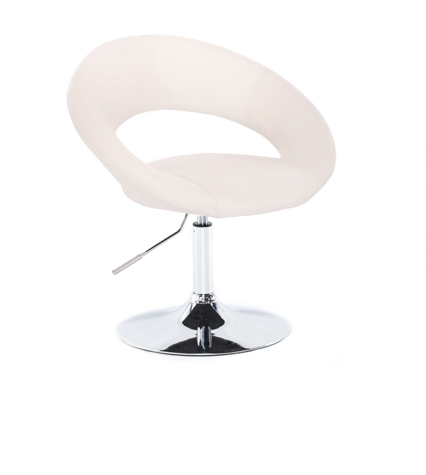 LuxuryForm Kosmetická židle NAPOLI na stříbrném talíři - bílá