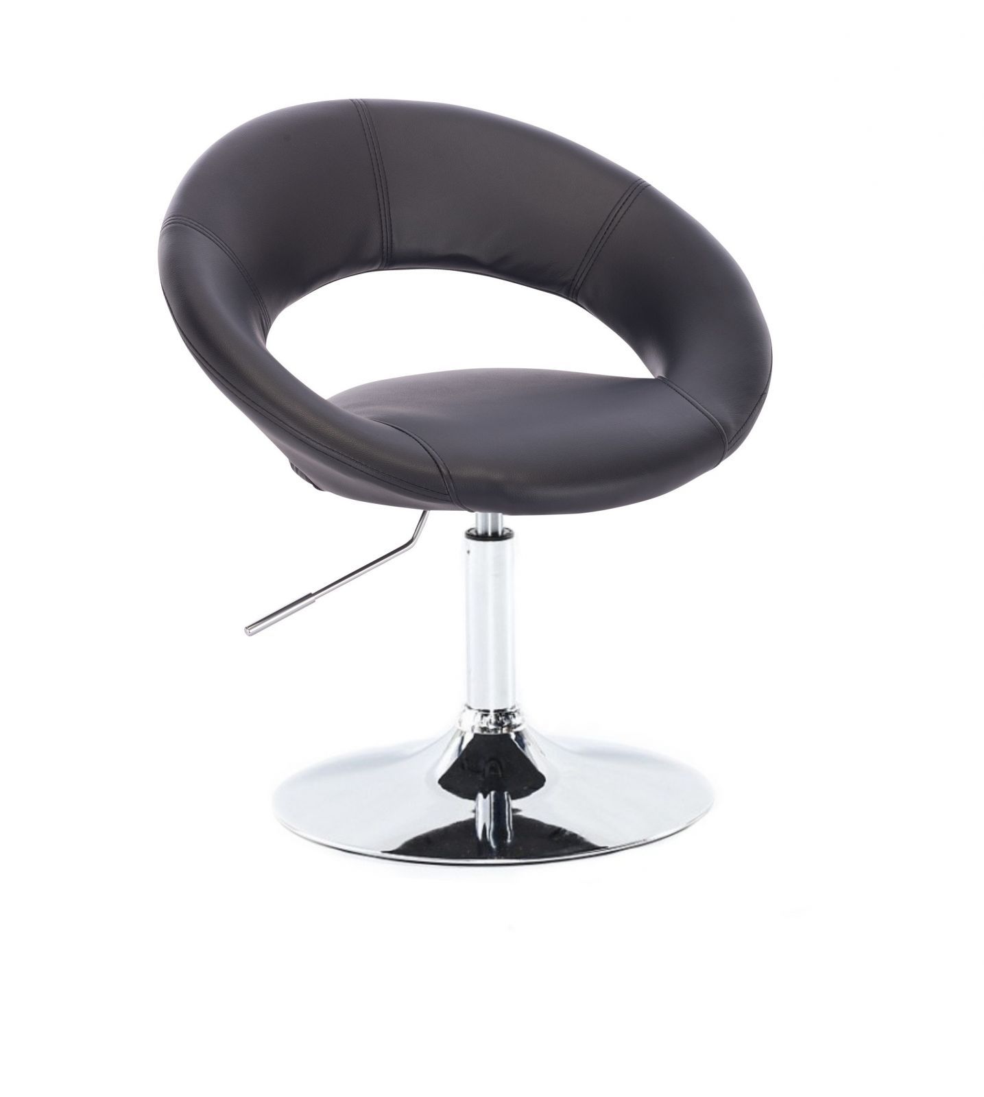 LuxuryForm Kosmetická židle NAPOLI na stříbrném talíři - černá