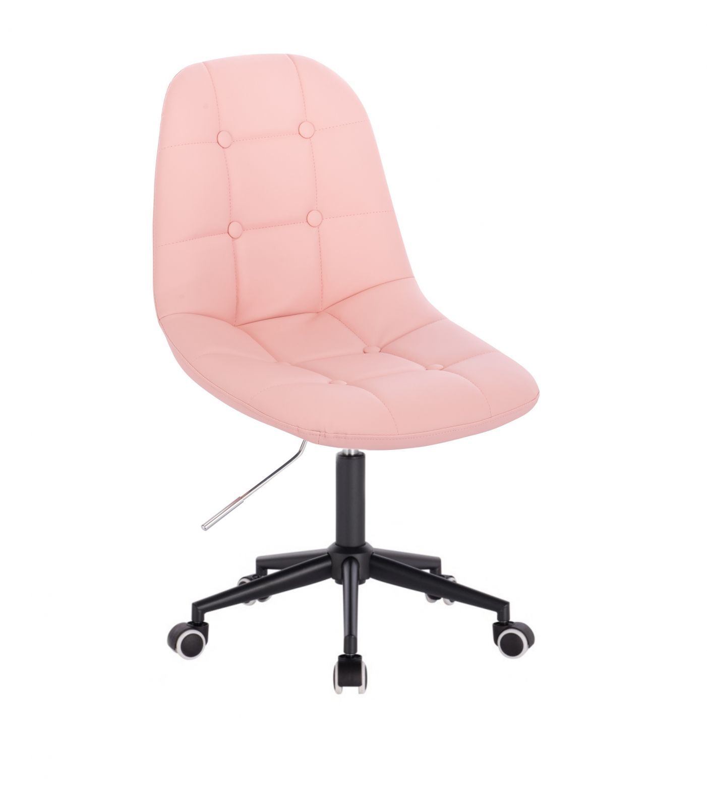 LuxuryForm Kosmetická židle SAMSON na černé podstavě s kolečky - růžová
