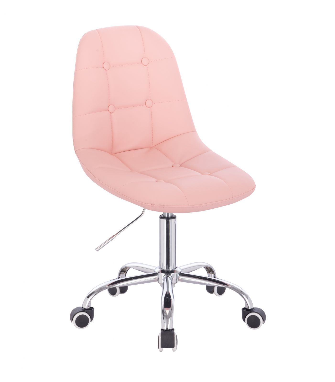 LuxuryForm Kosmetická židle SAMSON na stříbrné podstavě s kolečky - růžová