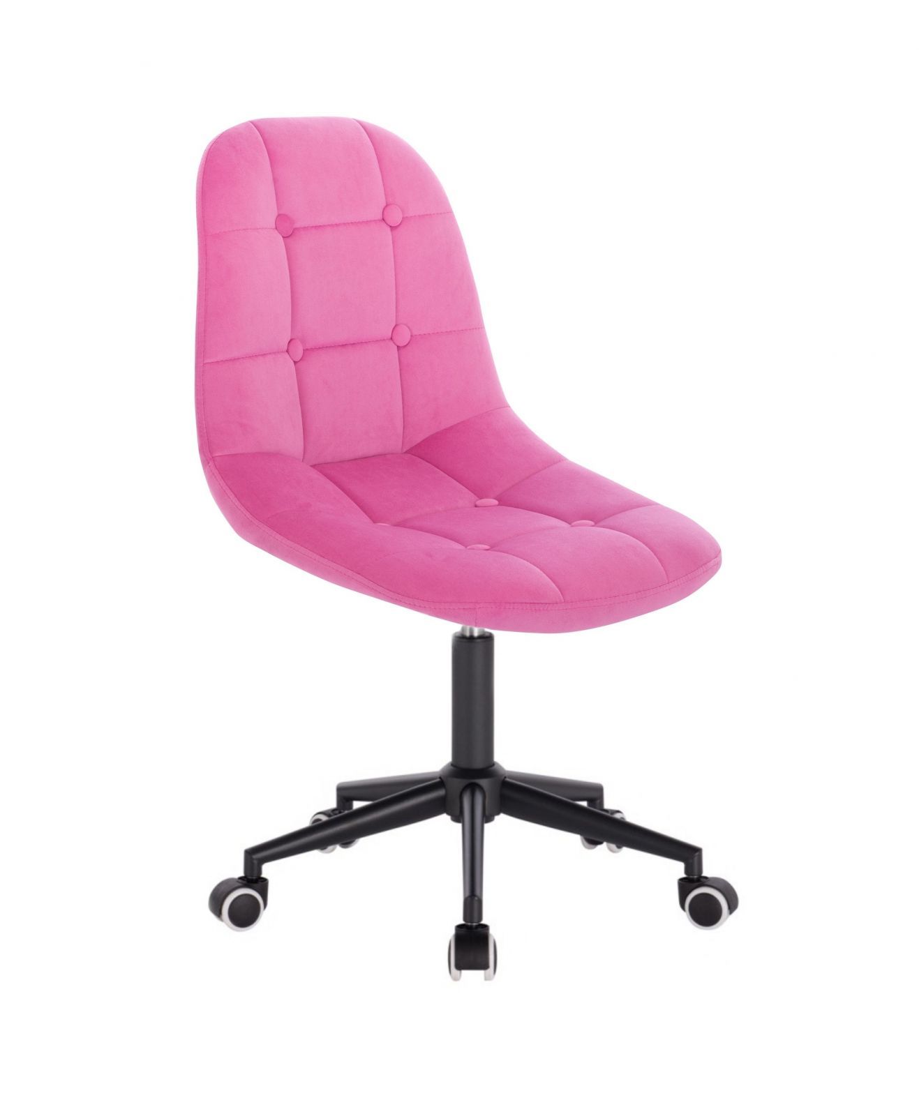 LuxuryForm Kosmetická židle SAMSON VELUR na černé podstavě s kolečky - růžová