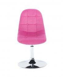 Kosmetická židle SAMSON VELUR na stříbrném talíři - růžová