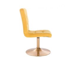 Kosmetická židle TOLEDO VELUR na zlatém talíři - žlutá