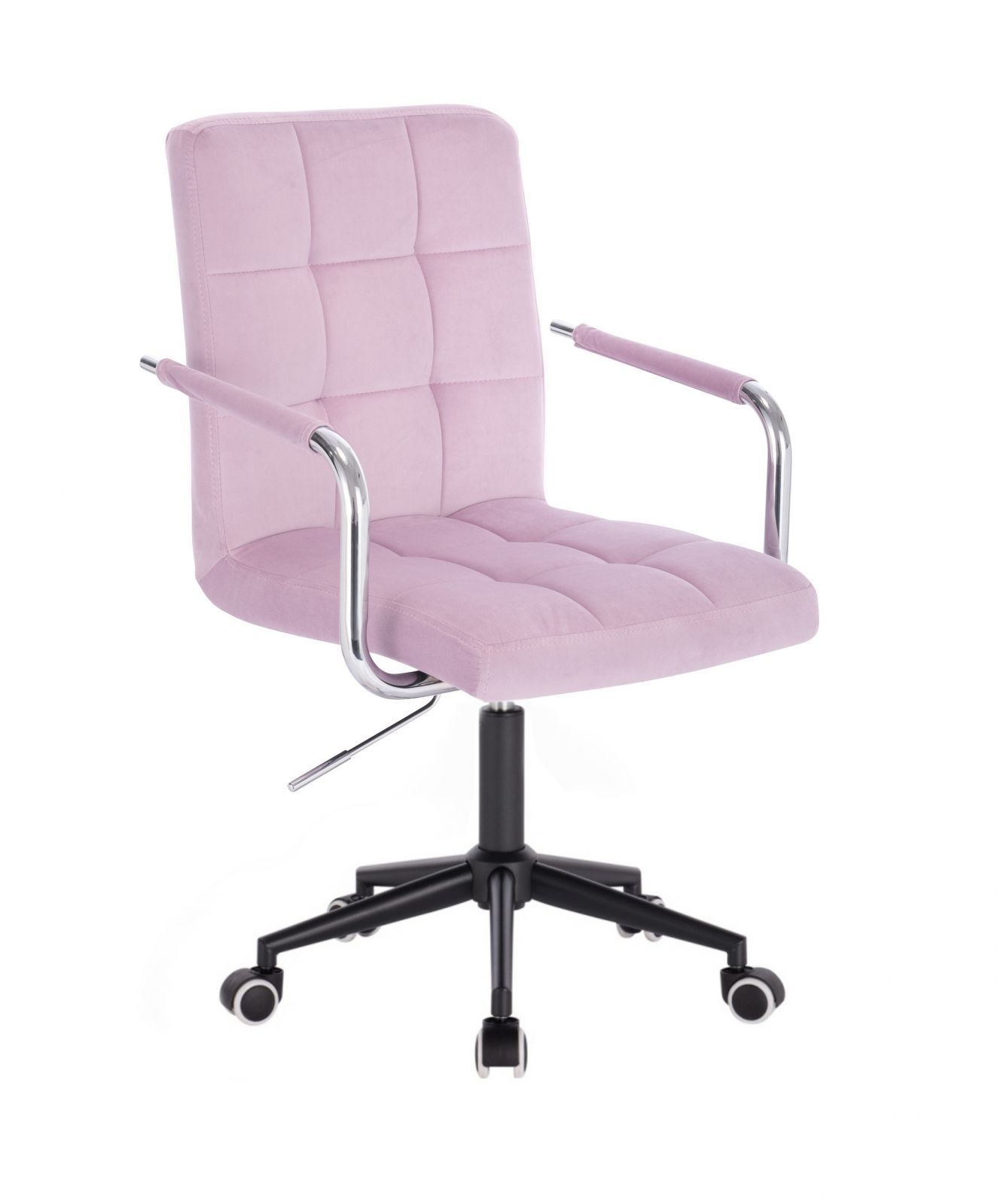 LuxuryForm Kosmetická židle VERONA VELUR na černé podstavě s kolečky - fialový vřes