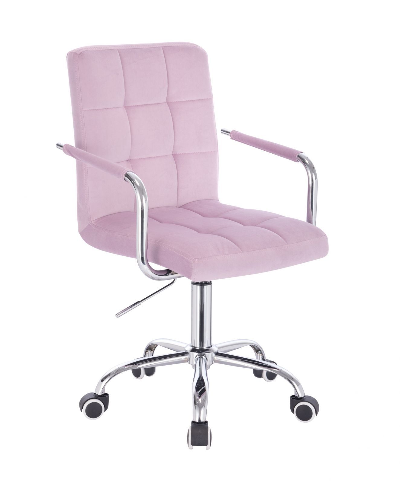 LuxuryForm Kosmetická židle VERONA VELUR na stříbrné podstavě s kolečky - fialový vřes