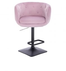 Barová židle MONTANA  VELUR na černé podstavě - fialový vřes