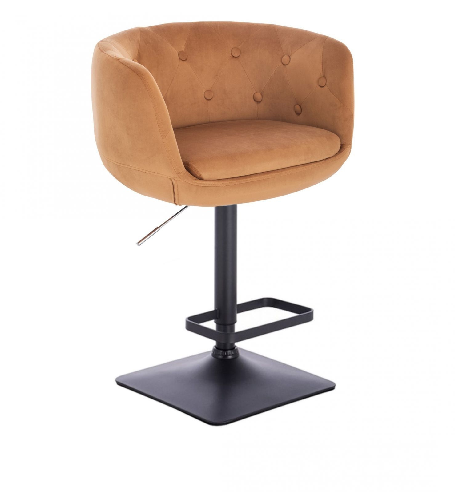 LuxuryForm Barová židle MONTANA VELUR na černé podstavě - hnědá