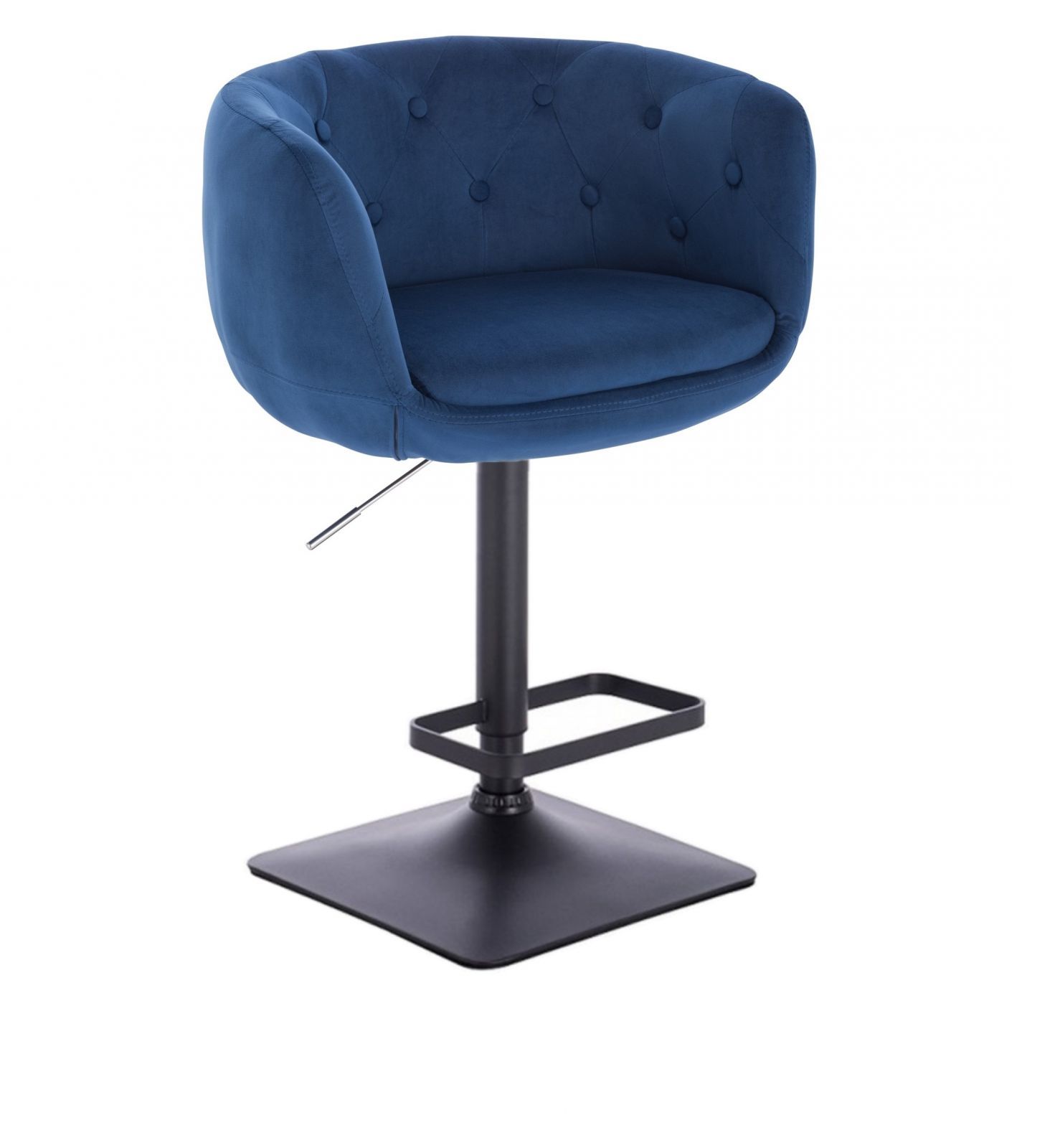 LuxuryForm Barová židle MONTANA VELUR na černé podstavě - modrá