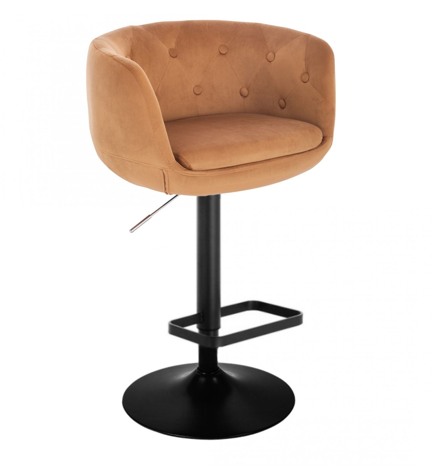LuxuryForm Barová židle MONTANA VELUR na černém talíři - hnědá