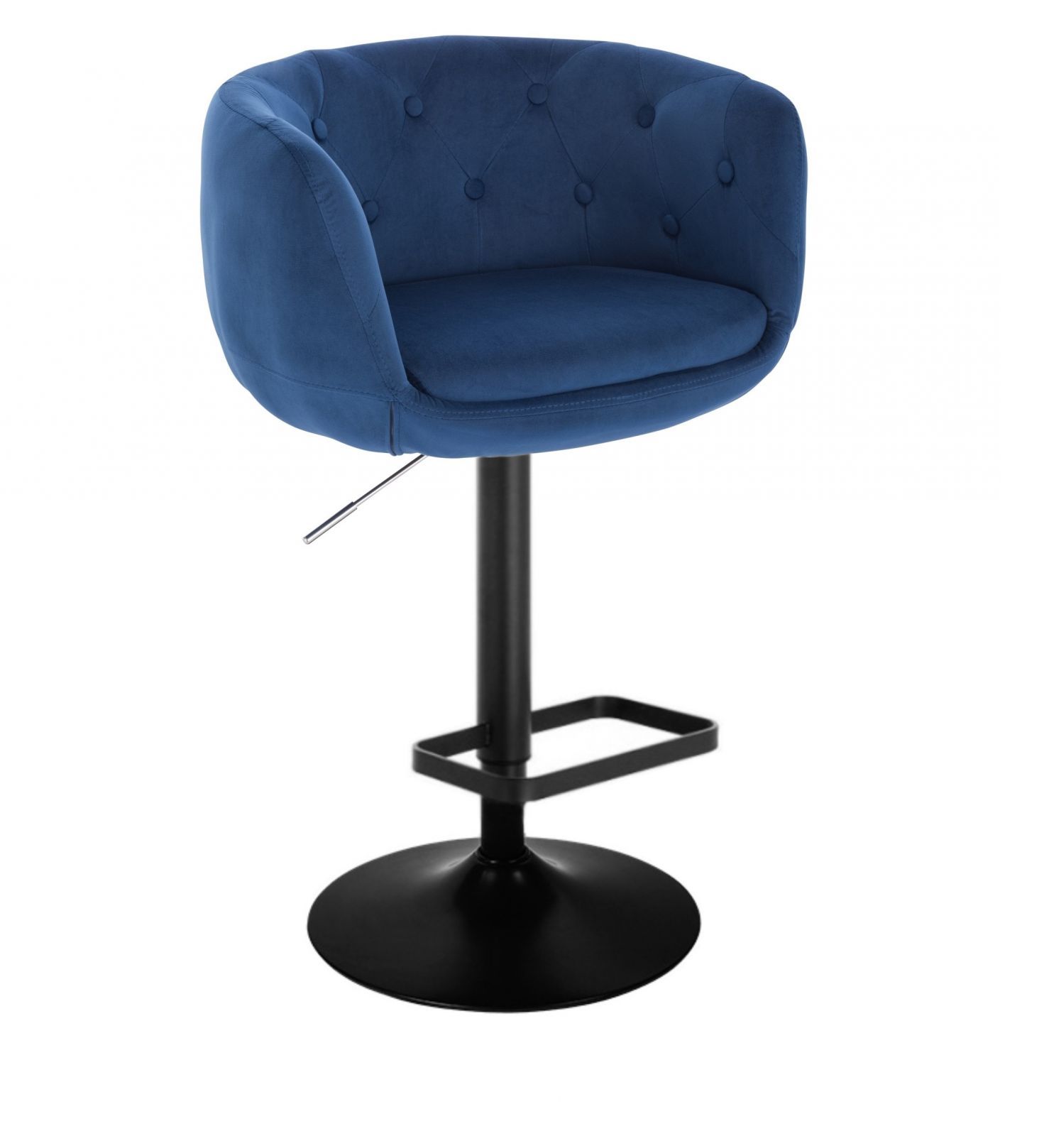 LuxuryForm Barová židle MONTANA VELUR na černém talíři - modrá
