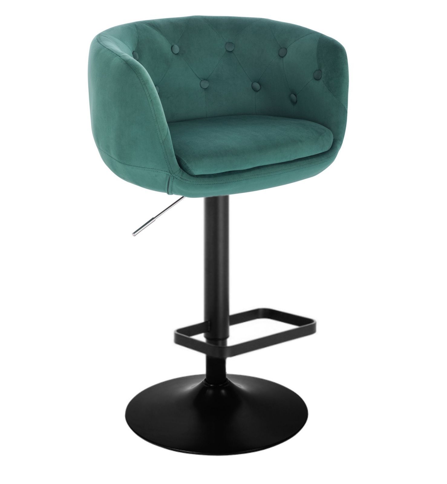 LuxuryForm Barová židle MONTANA VELUR na černém talíři - zelená