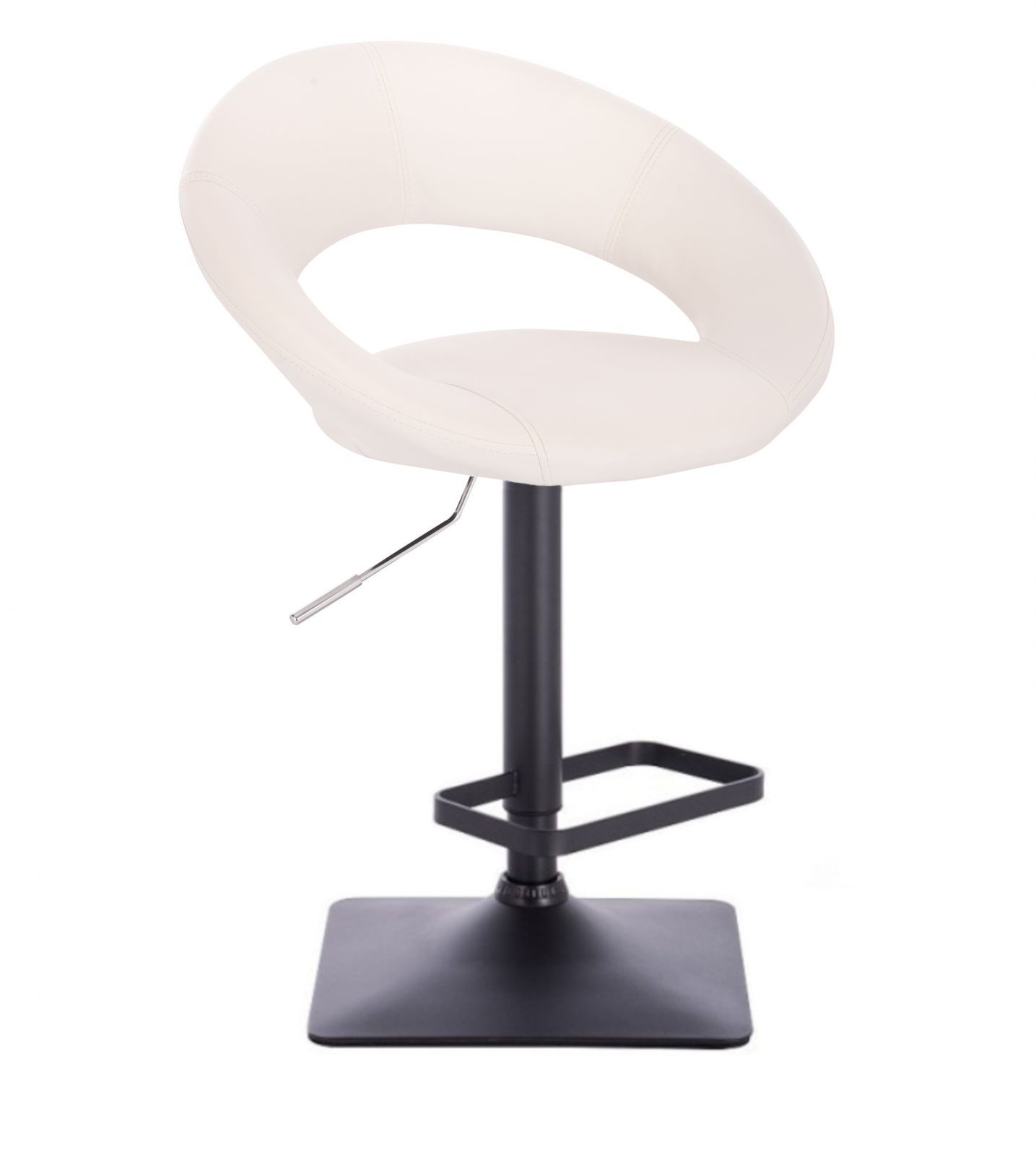 LuxuryForm Barová židle NAPOLI na černé podstavě - bílá