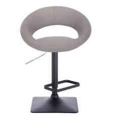 Barová židle NAPOLI na černé podstavě - šedá