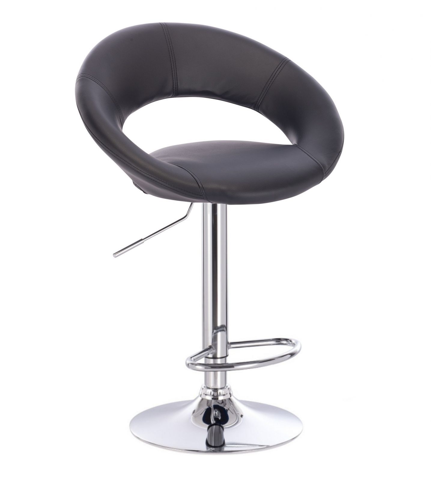 LuxuryForm Barová židle NAPOLI na stříbrném talíři - černá